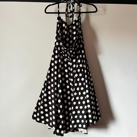 Hell Bunny Vixen Polka Dot Halter Dress - Picture 4 of 10